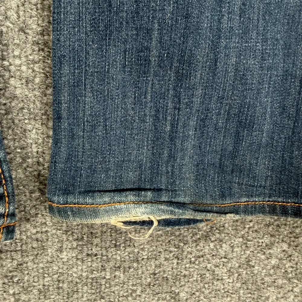 Banana Republic Bootcut Flare‎ Jeans Men 28 Blue Stretch Flap Pocket Distressed